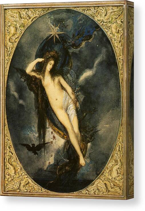 Goddess Canvas Print featuring the painting Nyx Night Goddess #2 by Gustave Moreau
