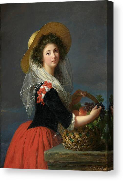 Elisabeth Vigee Le Brun Canvas Print featuring the painting Portrait of Marie Gabrielle de Gramont Duchesse de Caderousse #1 by Elisabeth Vigee Le Brun