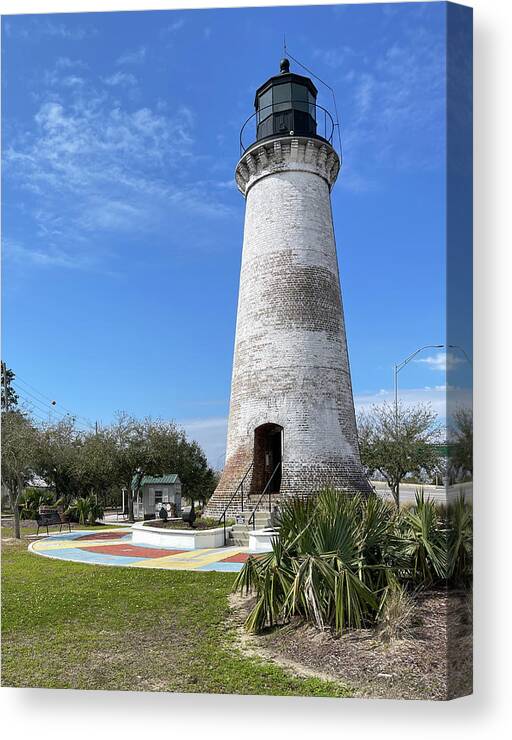 Gulf Coast Canvas Print featuring the photograph Round Island Lighthouse, Pascagoula, Mississippi #2 by Dawna Moore Photography