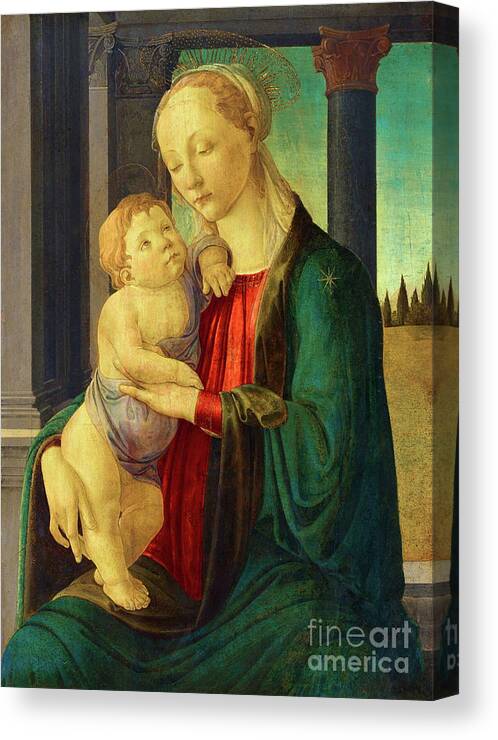 Sandro Botticelli Madonna And Child Canvas Print featuring the painting Madonna and child #10 by Sandro Botticelli