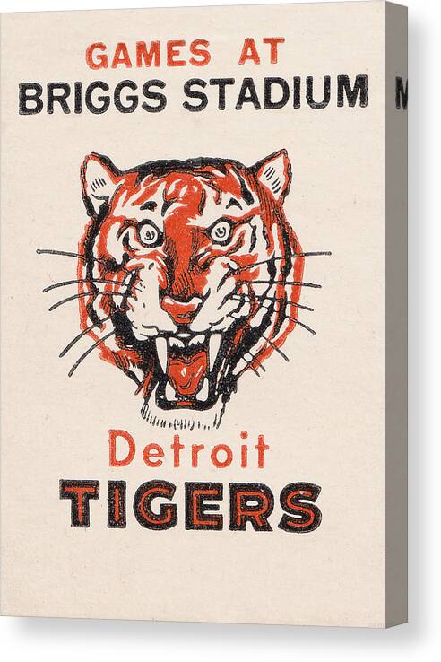 Detroit Canvas Print featuring the mixed media 1956 Detroit Tigers Art by Row One Brand