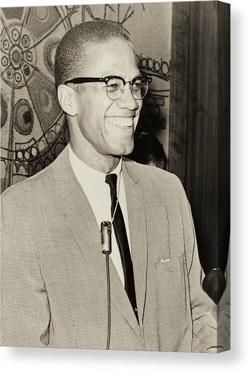 Malcolm X Canvas Print featuring the photograph Malcom X 1964 #2 by Ed Ford