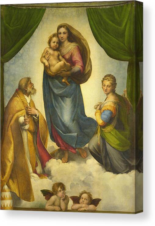 Raphael Canvas Print featuring the painting The Sistine Madonna #3 by Raphael