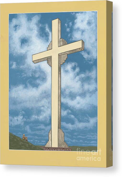 Cross Canvas Print featuring the painting 312 Jeanies Father Beneath the Cross by William Hart McNichols