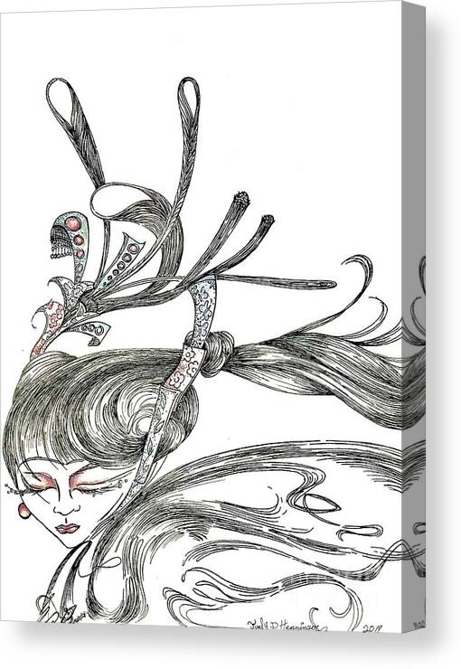  Canvas Print featuring the drawing Untitled #35 by Judy Henninger