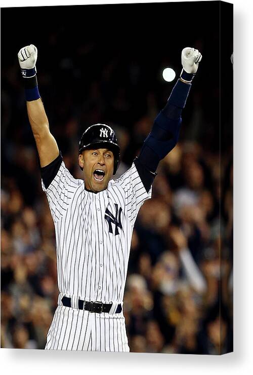 Ninth Inning Canvas Print featuring the photograph Derek Jeter by Elsa