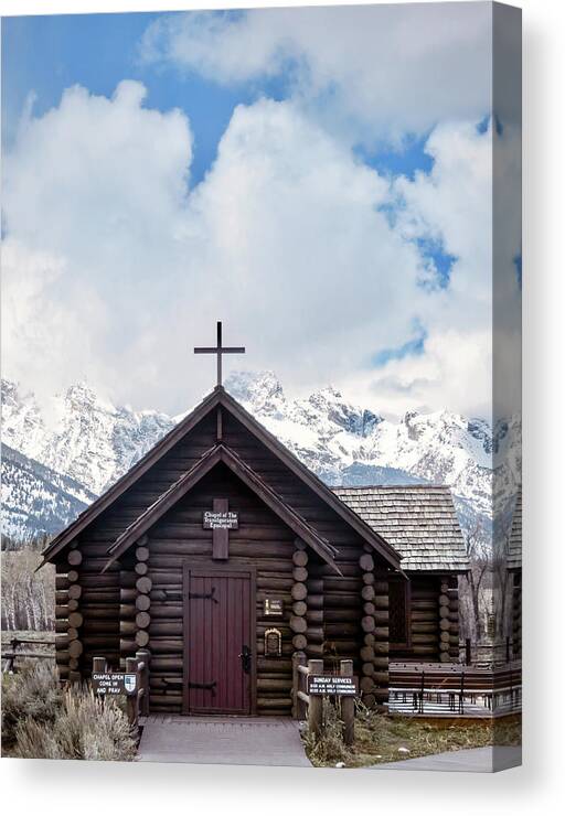 Chapel Of The Transfiguration Canvas Print featuring the photograph A Little Chapel by Rachel Morrison