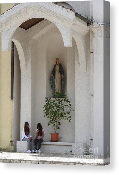 Madonna Canvas Print featuring the photograph A quiet corner in Tuzi - Montenegro by Phil Banks