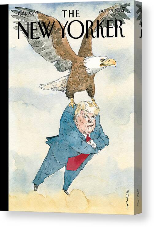 America Canvas Print featuring the painting A Weight Lifted by Barry Blitt