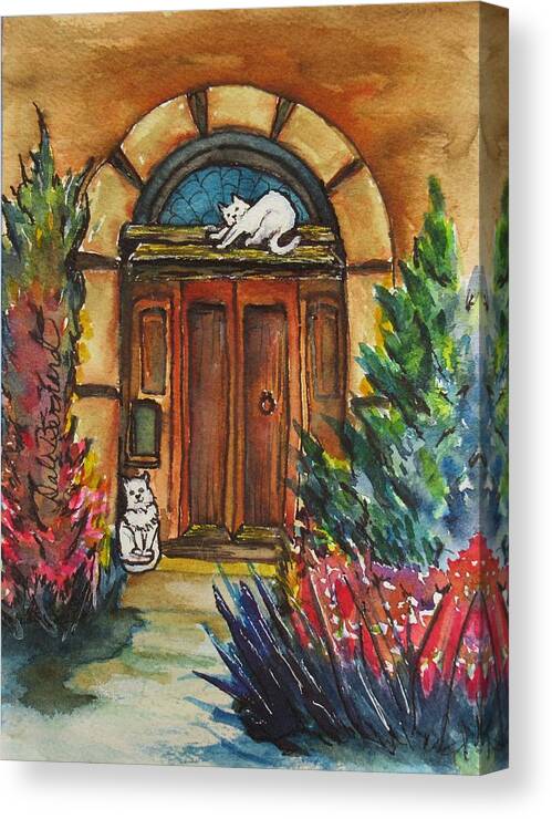 Villa Canvas Print featuring the painting Cat Villa by Dale Bernard