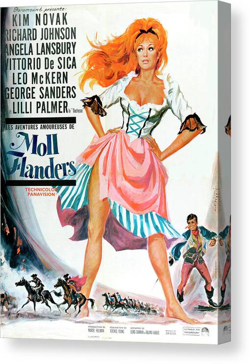 Michel Canvas Print featuring the mixed media ''Amorous Adventures of Moll Flanders'', 1965 - art by Michel Landi by Movie World Posters