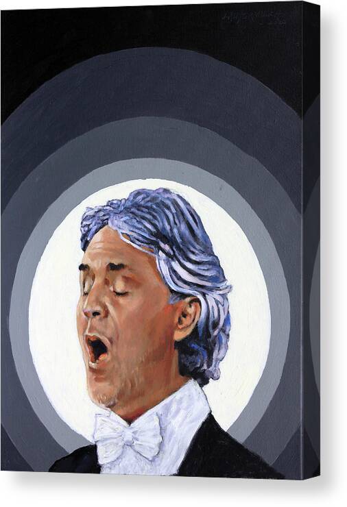 Andrea Canvas Print featuring the painting Andrea Bocelli by John Lautermilch