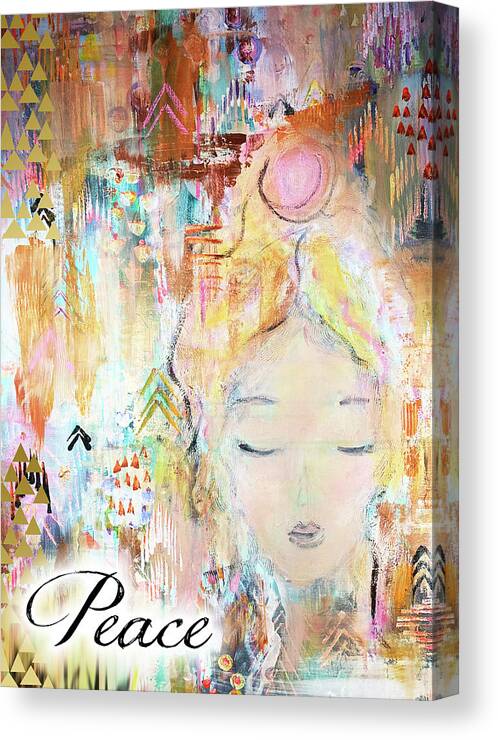 Peace Canvas Print featuring the drawing Angel by Claudia Schoen