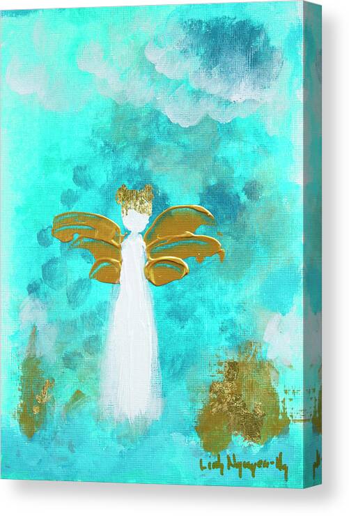 Acrylic Canvas Print featuring the painting Angel of Joy by Linh Nguyen-Ng