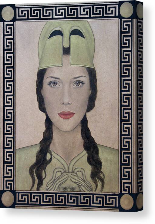 Athena Canvas Print featuring the painting Athena by Lynet McDonald