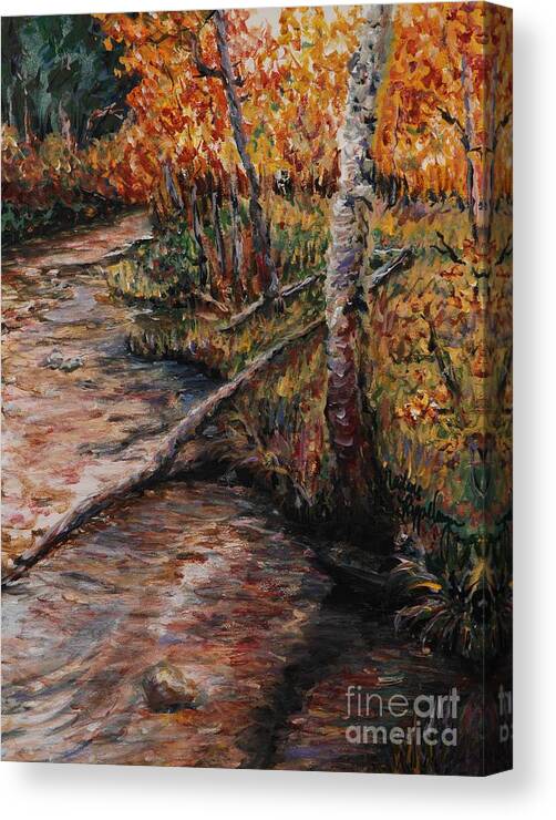 Landscape Canvas Print featuring the painting Autumn Reflections by Nadine Rippelmeyer