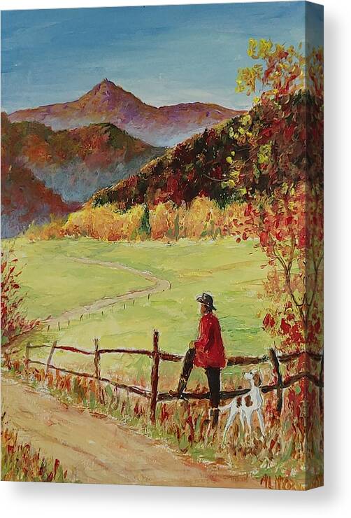 Autumn Canvas Print featuring the painting Autumn's Best Friend by ML McCormick