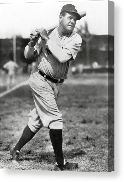 American League Baseball Canvas Print featuring the photograph Babe Ruth by Mlb Photos