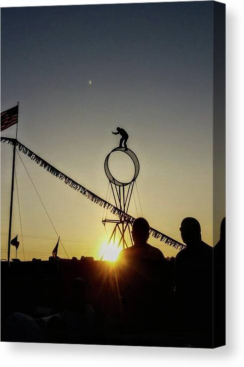 Carnival Canvas Print featuring the photograph Balance in the sunset by Shalane Poole