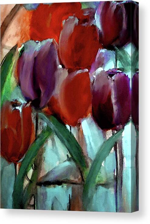 Tulips Canvas Print featuring the painting Beautiful Mushroom by Lisa Kaiser