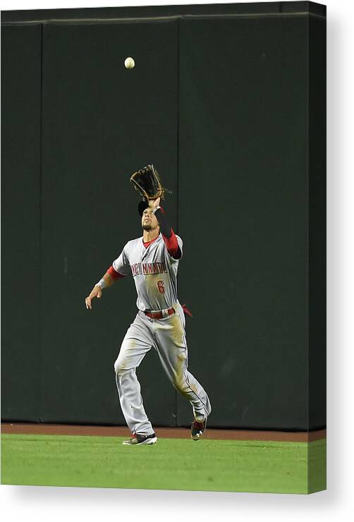 American League Baseball Canvas Print featuring the photograph Billy Hamilton by Norm Hall