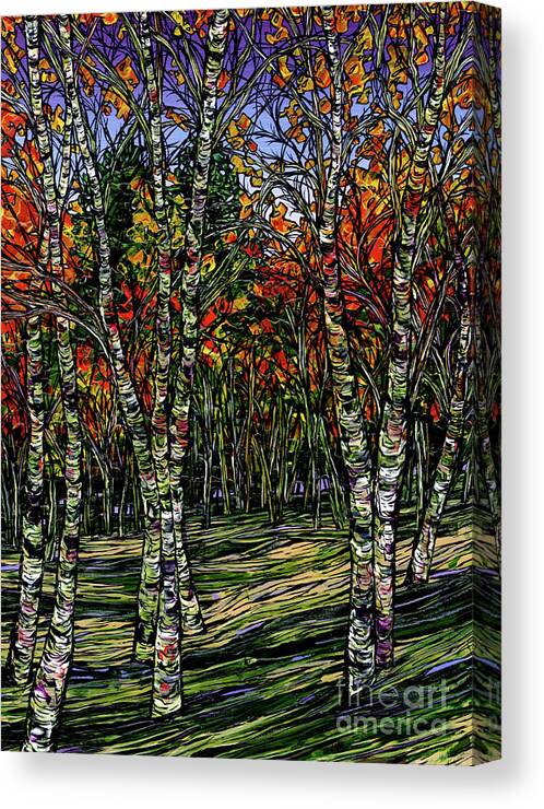 Birch Canvas Print featuring the painting Birch Bounty by Tracy Levesque
