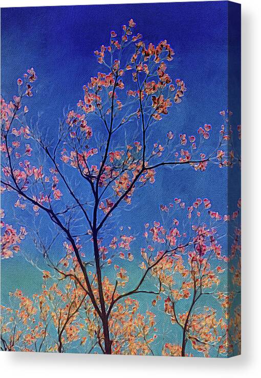 Dogwood Trees Canvas Print featuring the digital art Blue Ocean Dogwoods by Kevin Lane