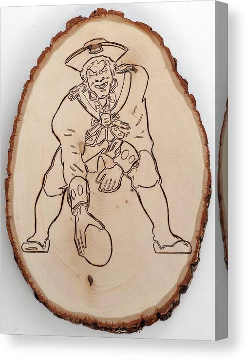 Pyrography Canvas Print featuring the pyrography Boston Patriots est 1960 by Sean Connolly