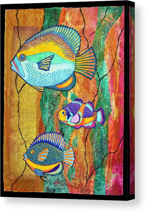 Fish Canvas Print featuring the mixed media Brilliant Fish by Lorena Cassady