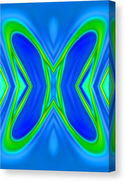 Abstract Art Canvas Print featuring the digital art Butterfly Abstract Blue by Ronald Mills