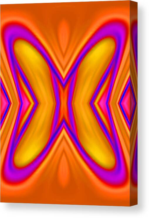 Abstract Art Canvas Print featuring the digital art Butterfly Abstract Mango by Ronald Mills