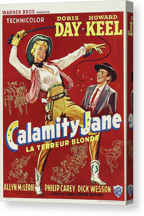 Calamity Canvas Print featuring the mixed media ''Calamity Jane'' - 1953 by Stars on Art