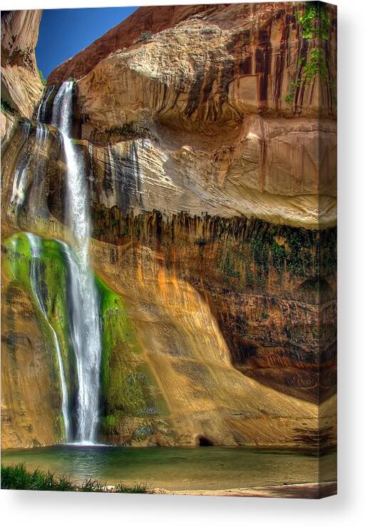 Calf Creek Canvas Print featuring the photograph Calf Creek Falls by Farol Tomson