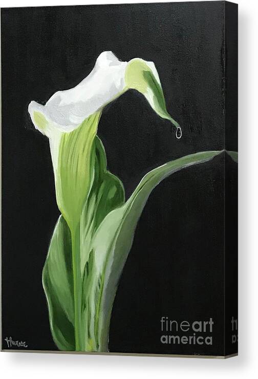 Original Art Work Canvas Print featuring the painting Calla Lily by Theresa Honeycheck