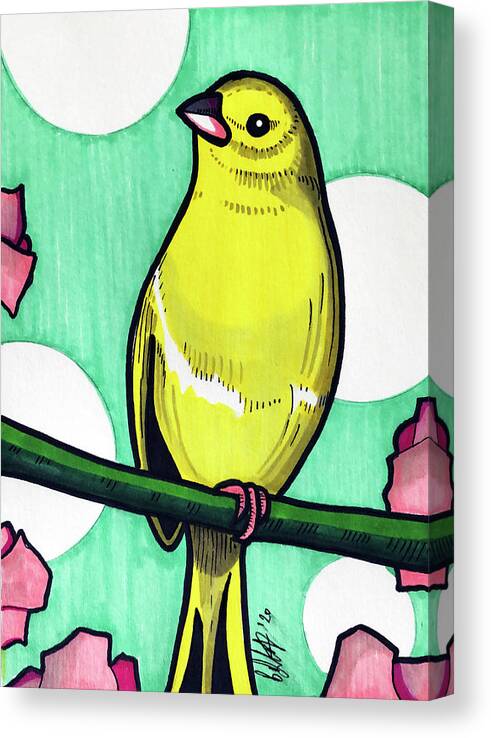 Canary Canvas Print featuring the drawing Canary by Creative Spirit