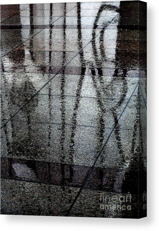  Canvas Print featuring the photograph Chicago Rain Walk by Mary Kobet