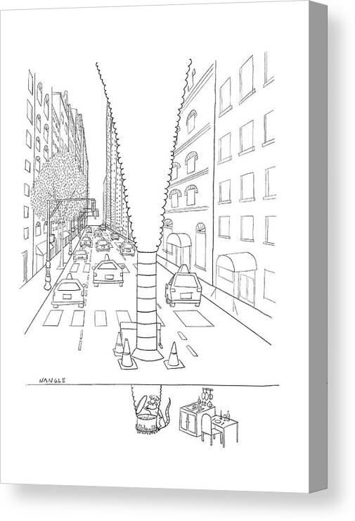 Captionless Canvas Print featuring the drawing City Rats by Jared Nangle