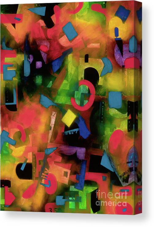 Abstract Canvas Print featuring the painting colorful abstract art - Jazz Time by Sharon Hudson