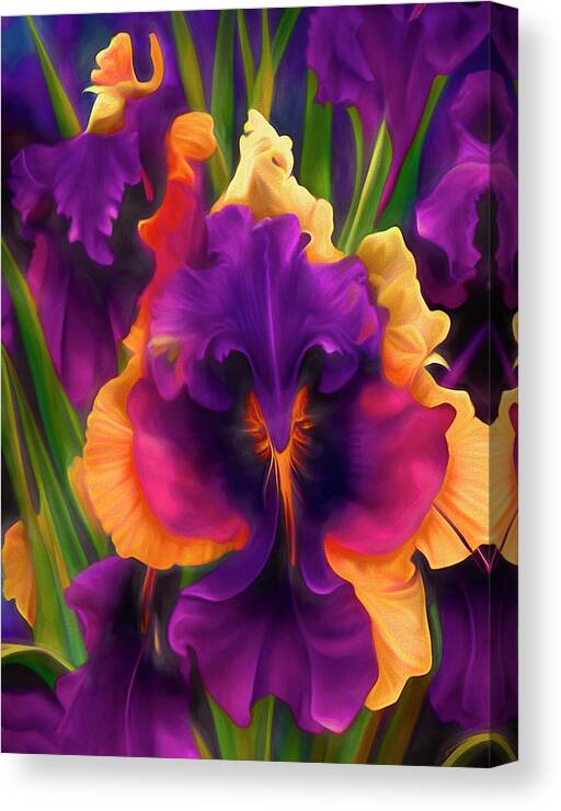 Floral Canvas Print featuring the mixed media Complementary Petals 5 by Lynda Lehmann
