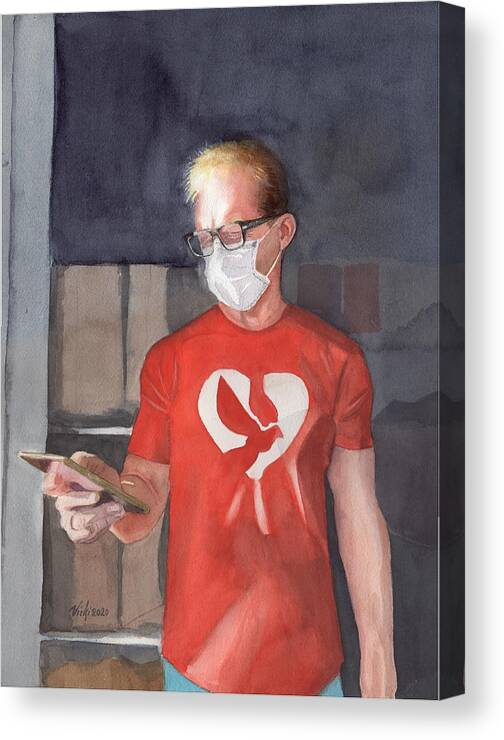 Covid19 Canvas Print featuring the painting COVID19 Volunteer #4 by Vicki B Littell