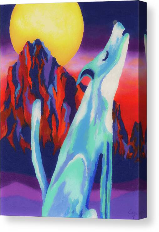 Shipwreck Mountain Canvas Print featuring the painting Coyote Azul at Shiprock by Stephen Anderson