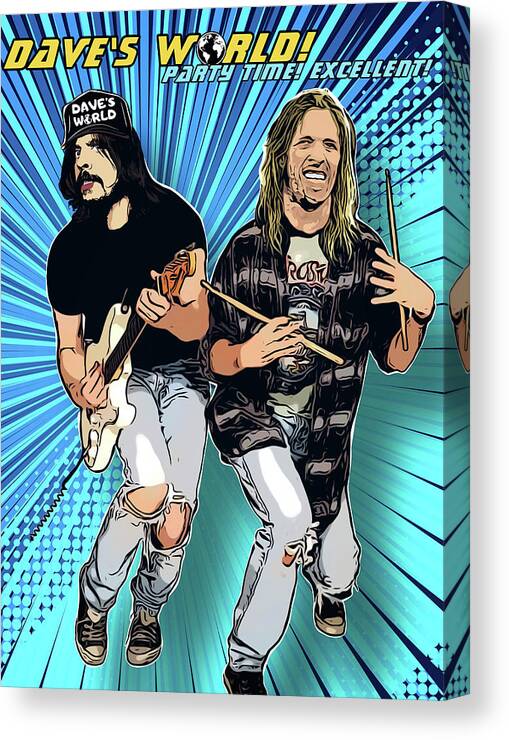 Dave Grohl Canvas Print featuring the digital art Daves World by Christina Rick