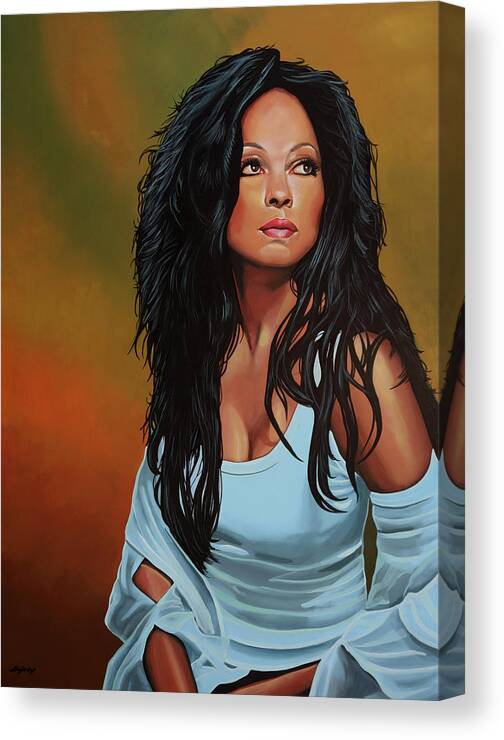 Diana Ross Canvas Print featuring the painting Diana Ross Painting by Paul Meijering