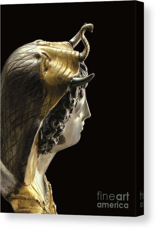 Cleopatra Canvas Print featuring the sculpture Emblema of Cleopatra Selene by Roman School