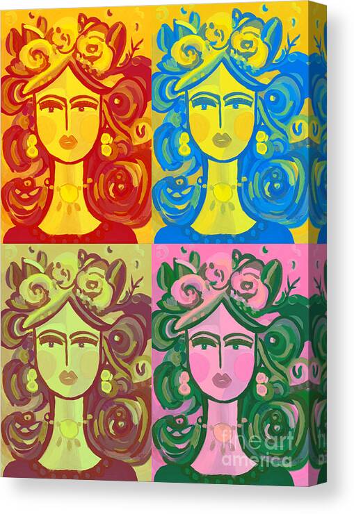 Fiesta Lady Canvas Print featuring the painting Fiesta Time by Patsy Walton
