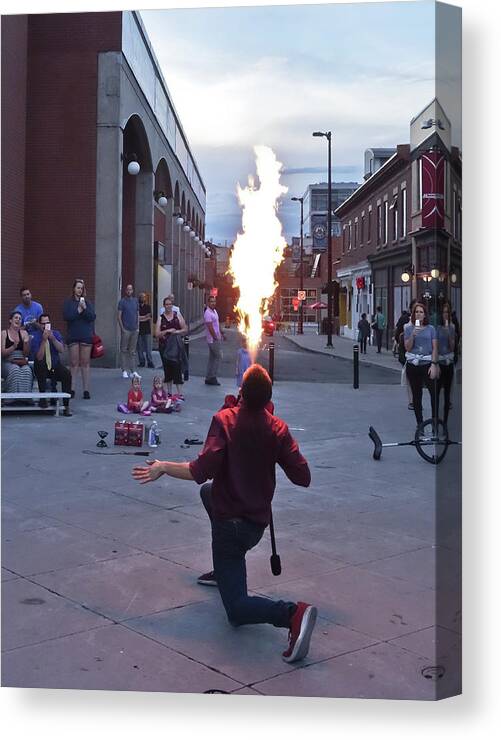 Fire Canvas Print featuring the photograph Fire Breather by Matthew Bamberg