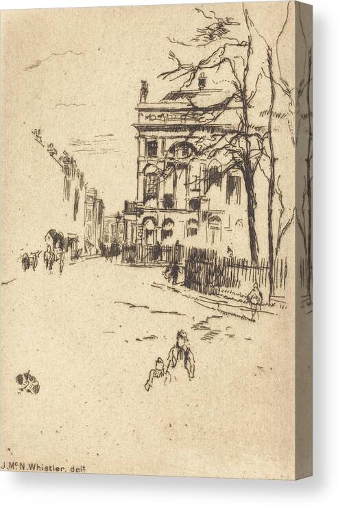  Canvas Print featuring the drawing Fitzroy Square by James McNeill Whistler