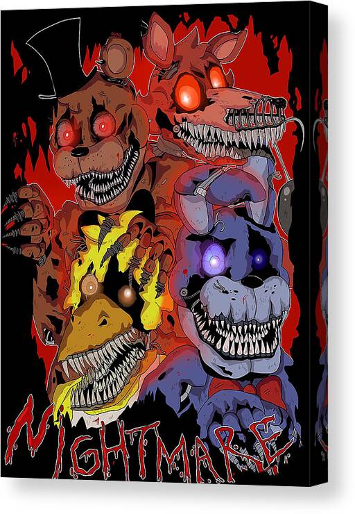 Fnaf Nightmarefnaf Canvas Art Print - Horror Game Wall Decor