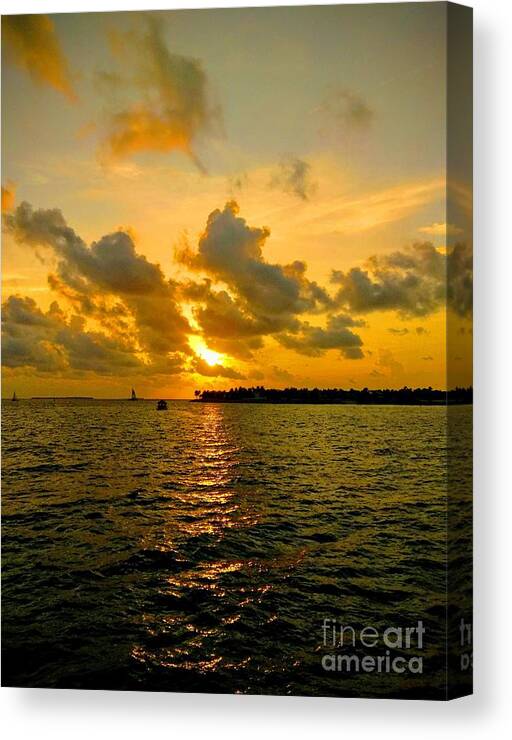 Sunset Canvas Print featuring the photograph Key West Florida's Southernmost Sunset by Claudia Zahnd-Prezioso