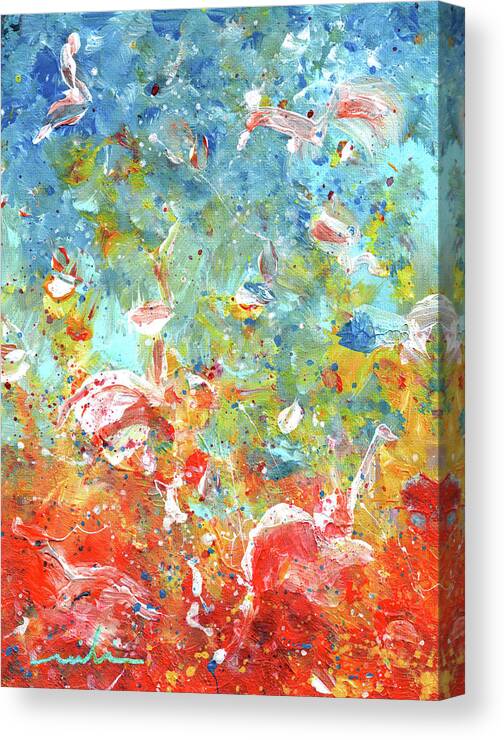 Acrylics Canvas Print featuring the painting Fly With Me 13 by Miki De Goodaboom